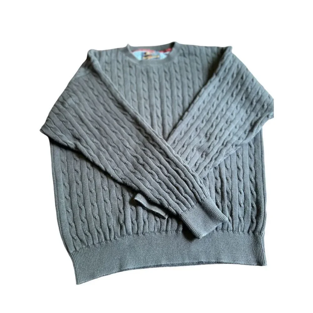 Tommy Hilfiger Men's Green Cable Knit Crew Neck‎ Sweater XL